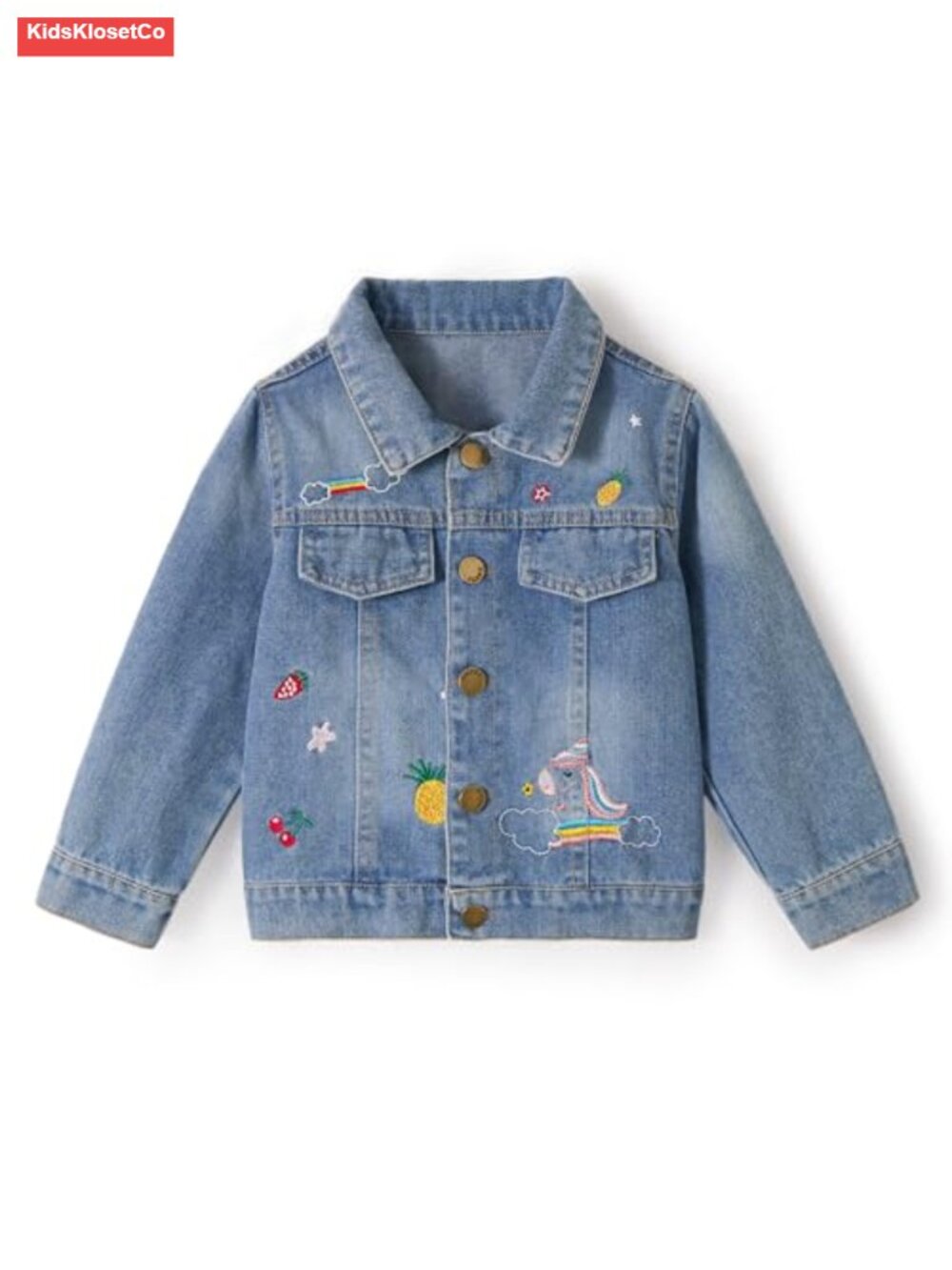 Toddler Girls Denim Jacket Sequin Patchwork Jean Jacket Kids Button Down Long